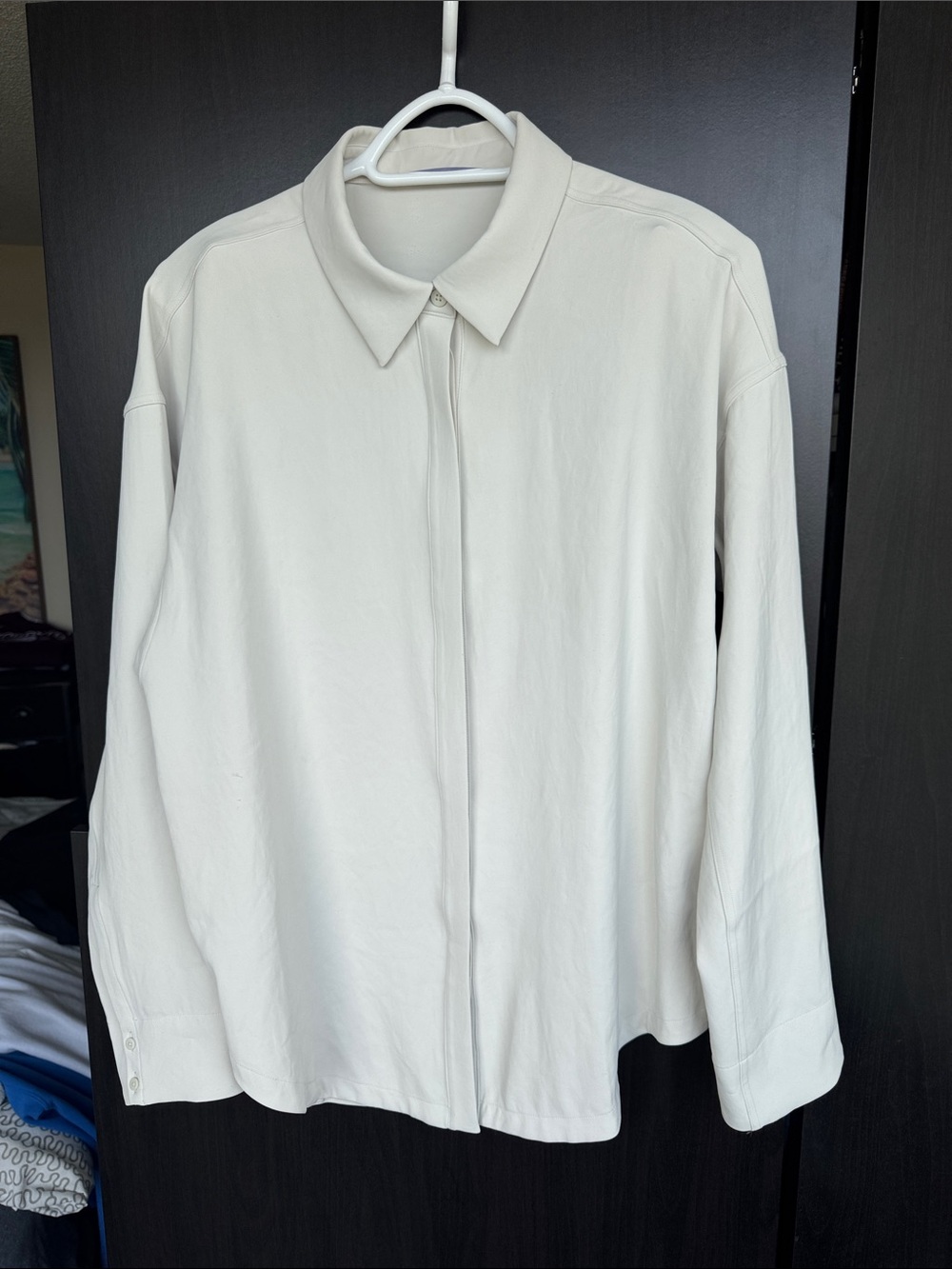 lululemon athletica Cream Hidden-Placket Long-Sleeve Button Down